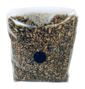 Sterilized and Vacuum Sealed Organic Rye Berry Grain Bag with Injection Port- 3lbs (2 Bags Each 1.5lb)