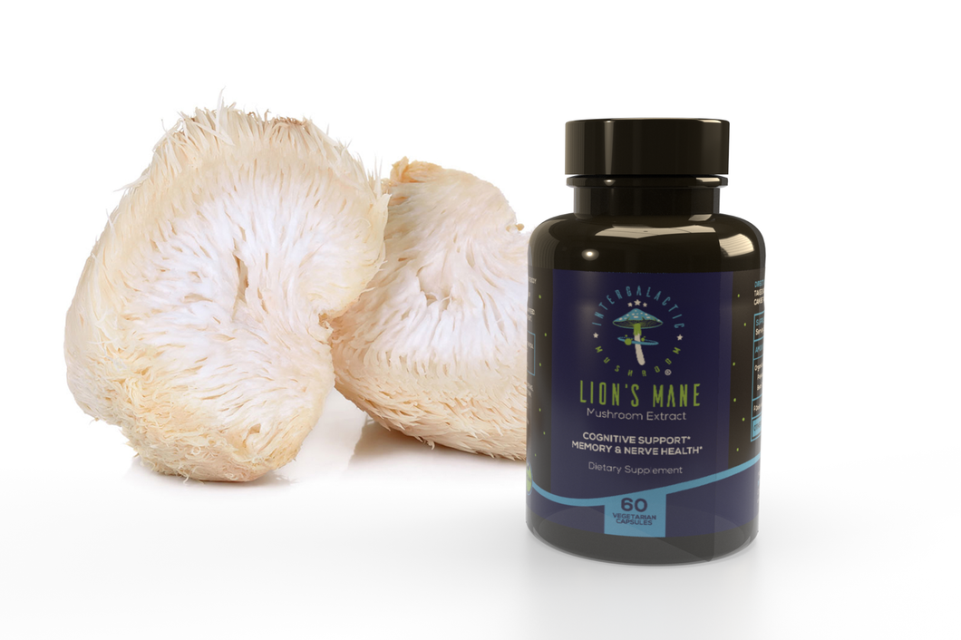 Organic Lion's Mane Mushroom Extract Capsules - Cognitive, Memory and Nerve Health Support - 60 Capsules